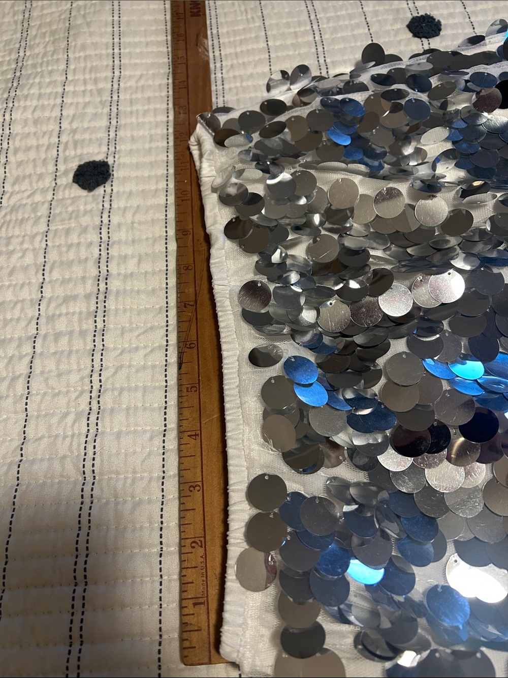 Silver Disco Sequin Mini Skirt Women Small S - Picture 10 of 11